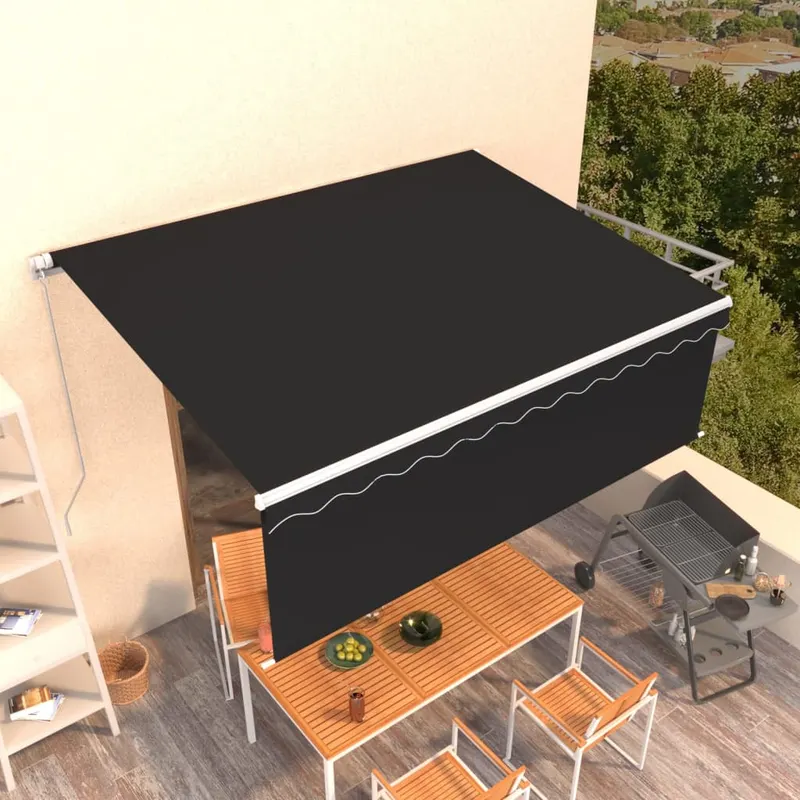 copertina retractabila manual cu stor, antracit, 4x3 m