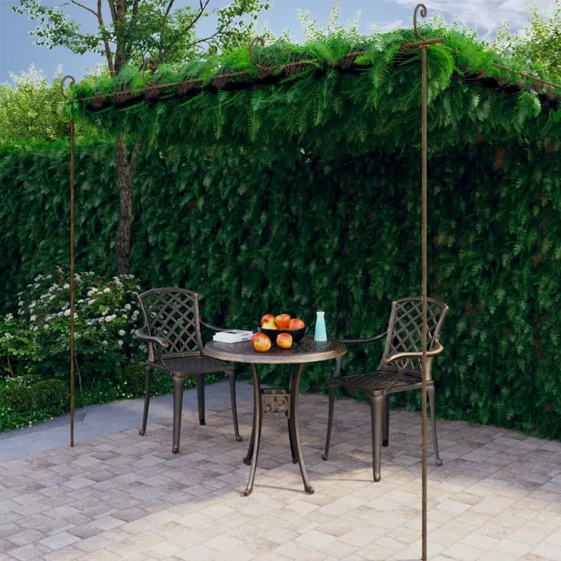 pergola de gradina, maro antic, 4x3x2,5 m, fier
