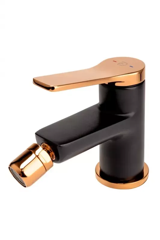 Baterie bideu FDesign Seppia FD1-SPA-6-25, 3 8 , marimea S, monocomanda, aerator, ventil, mat, negru cupru
