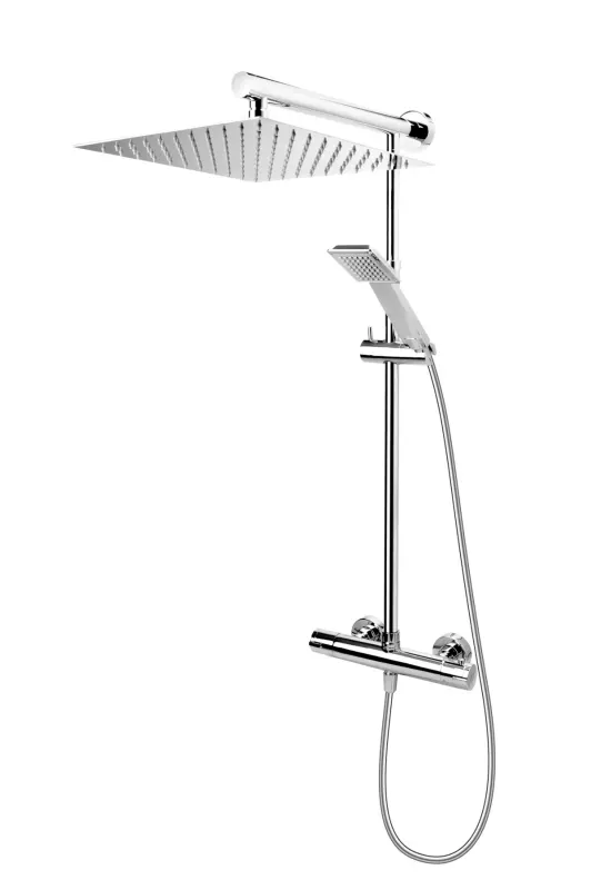 Sistem de dus FDesign Anima Quadro FD5-ANQ-7U-11, 1 2 , aparent, termostat, 300 mm, 1 pulverizare, crom