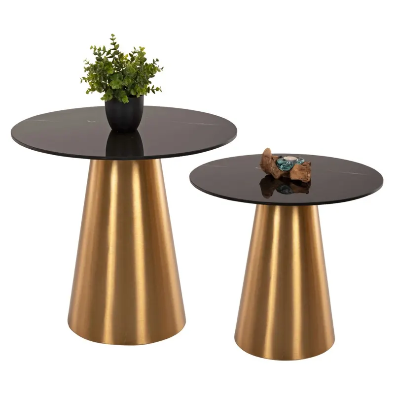 Set 2 masute de cafea DOHAV Ø43x42/56x52 CM