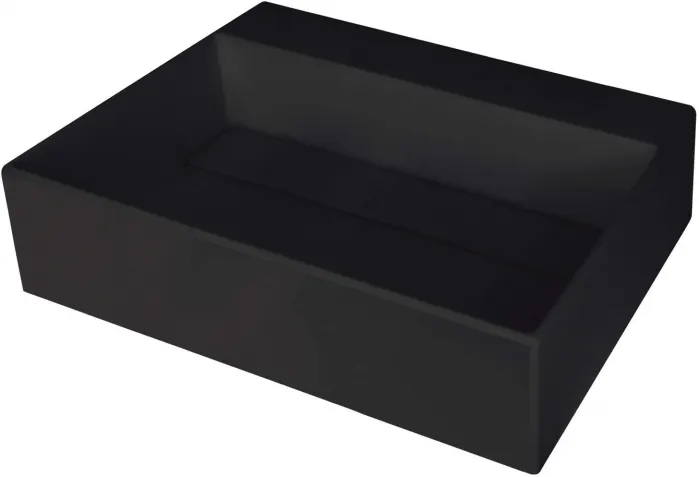 Lavoar din granit, capac scurgere, montare blat, 50x40 cm, negru, Deante Correo