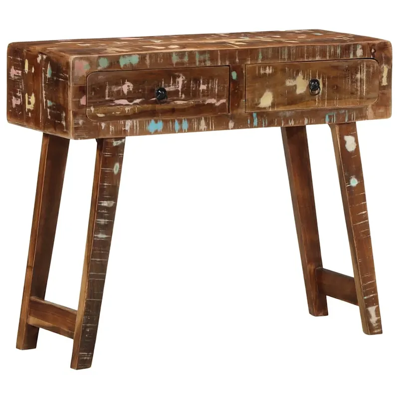 masa consola, 90x32x75 cm, lemn masiv recuperat
