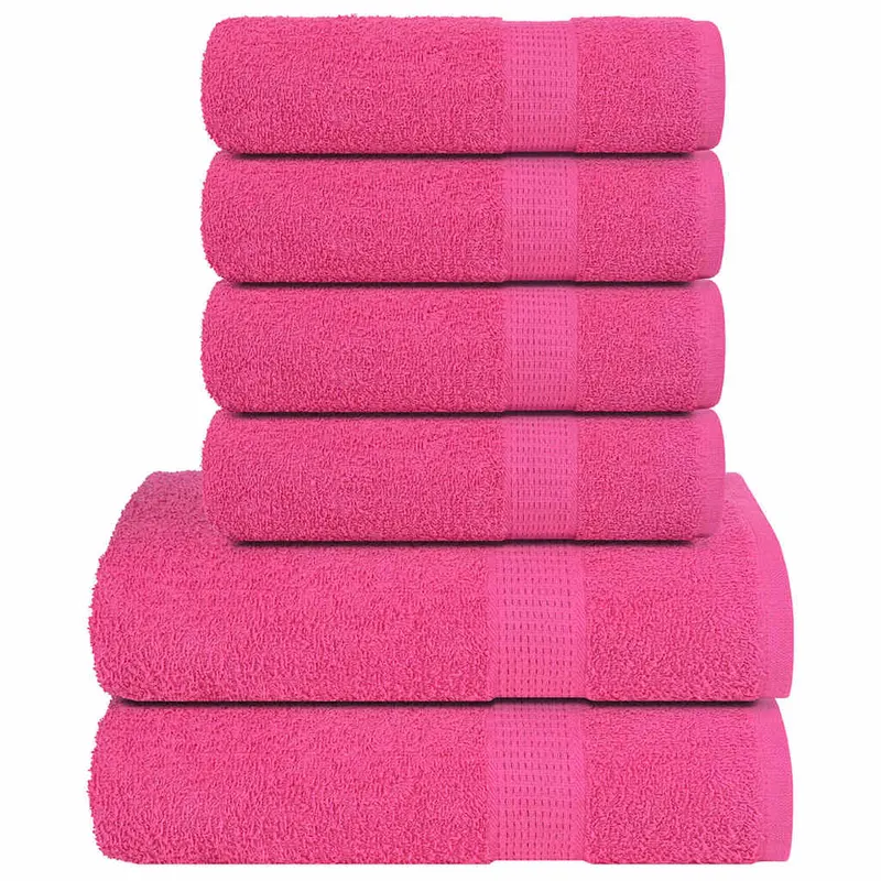 Set prosoape frogn 6 piese, roz, 360 g/m2
