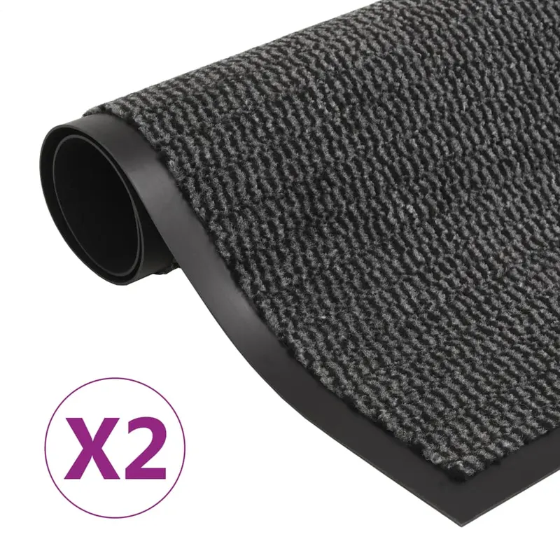covoare usa anti-praf, 2 buc. antracit, 40x60 cm dreptunghiular