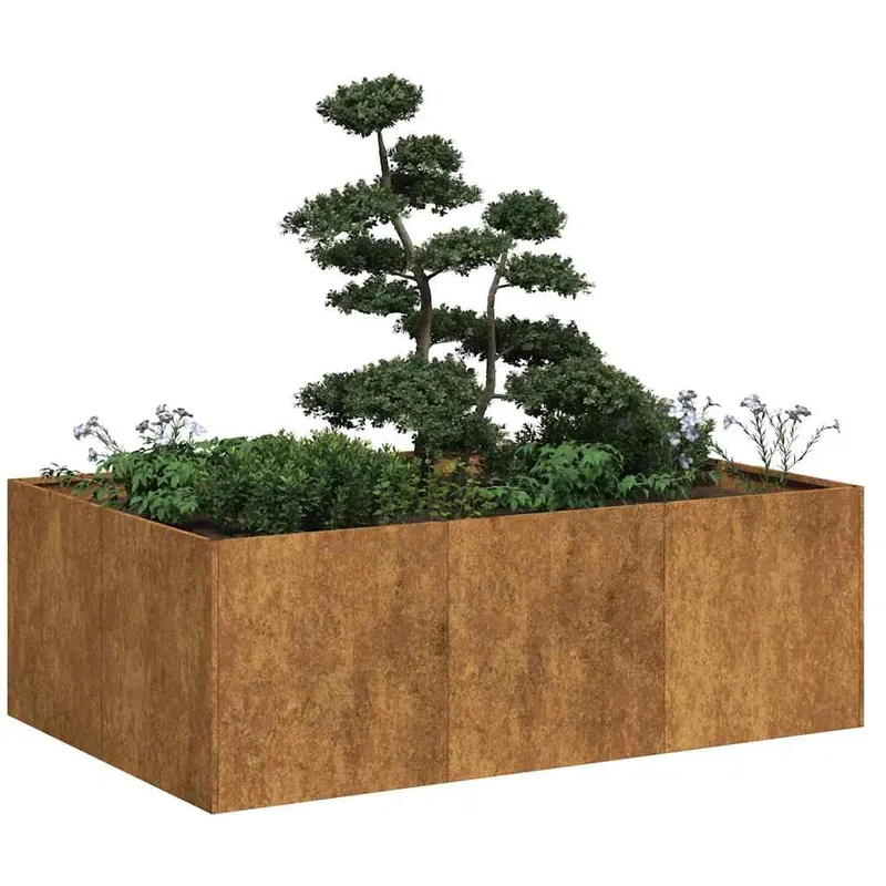 jardiniera rusty 120x80x40 cm otel pentru intemperii