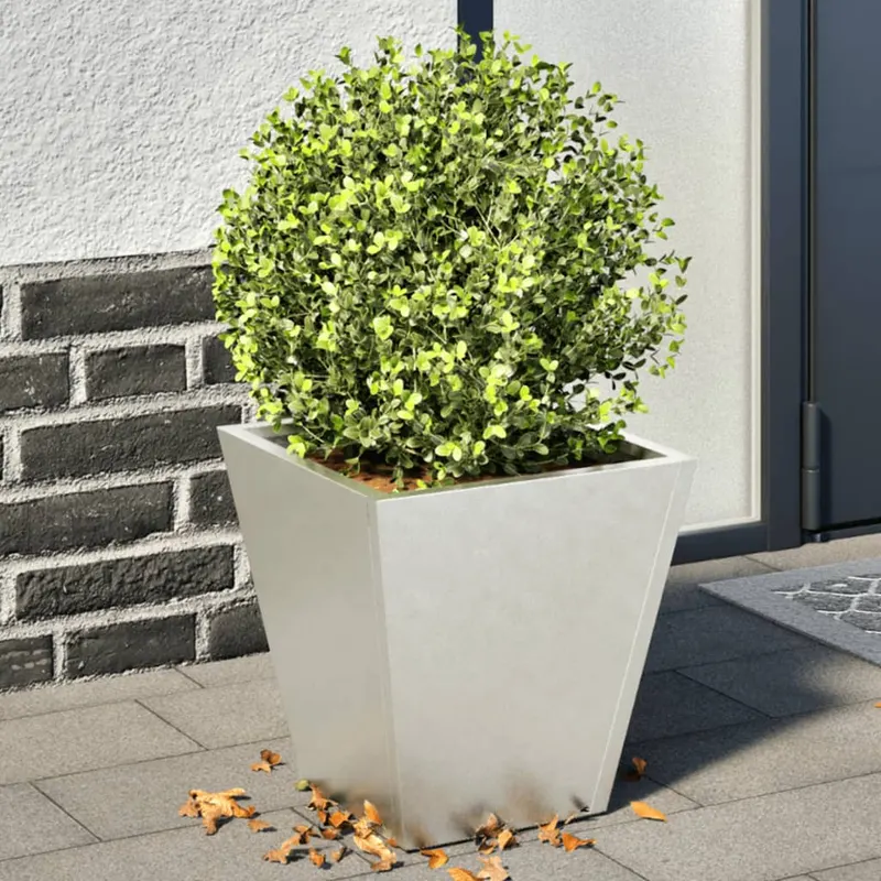 jardiniere gradina, 2 buc., 30x30x30 cm, otel inoxidabil