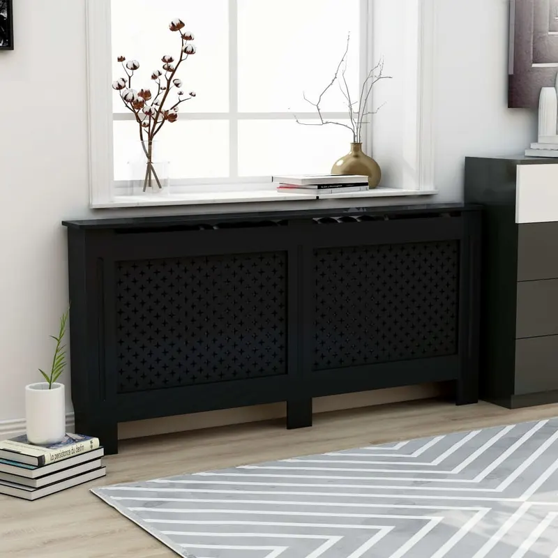 masca de calorifer, negru, 172 x 19 x 81,5 cm, mdf