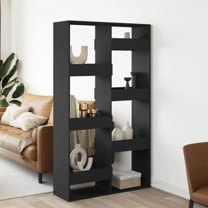 separator de camera, negru, 100x33x175 cm, lemn prelucrat