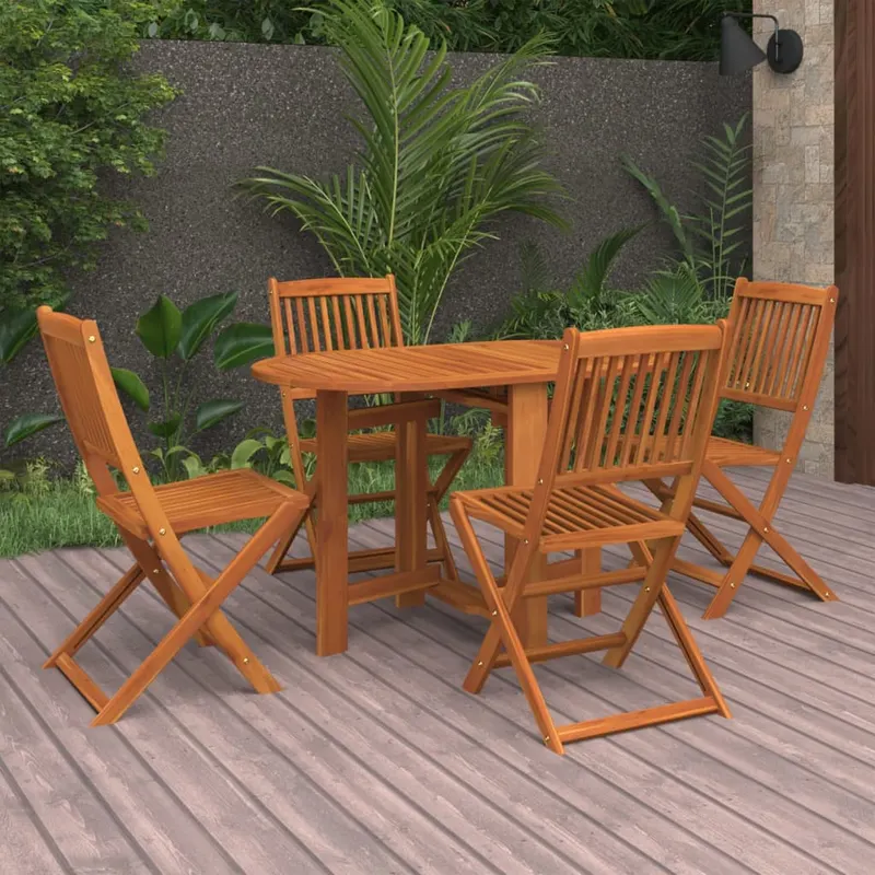 set mobilier de gradina, 5 piese, lemn masiv de acacia