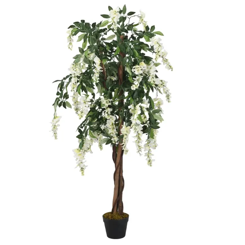 arbore artificial wisteria 1470 frunze 200 cm verde si alb