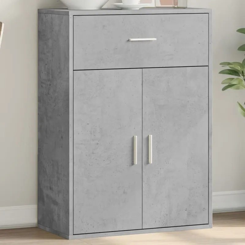 servanta, gri beton, 60x30x84 cm, lemn compozit
