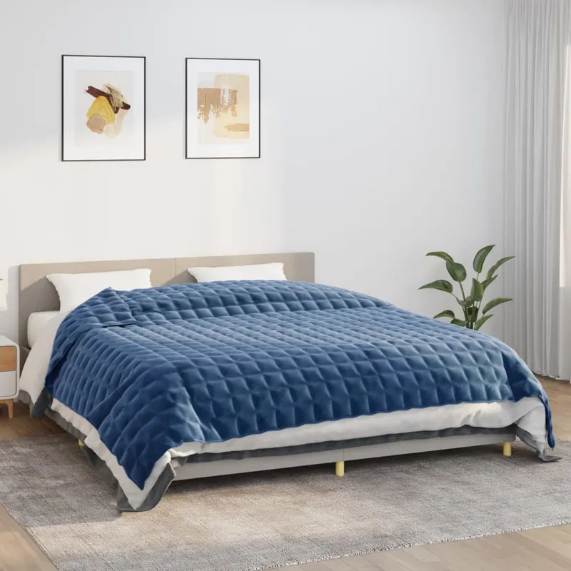 patura cu greutati, albastru, 220x260 cm, 15 kg, textil