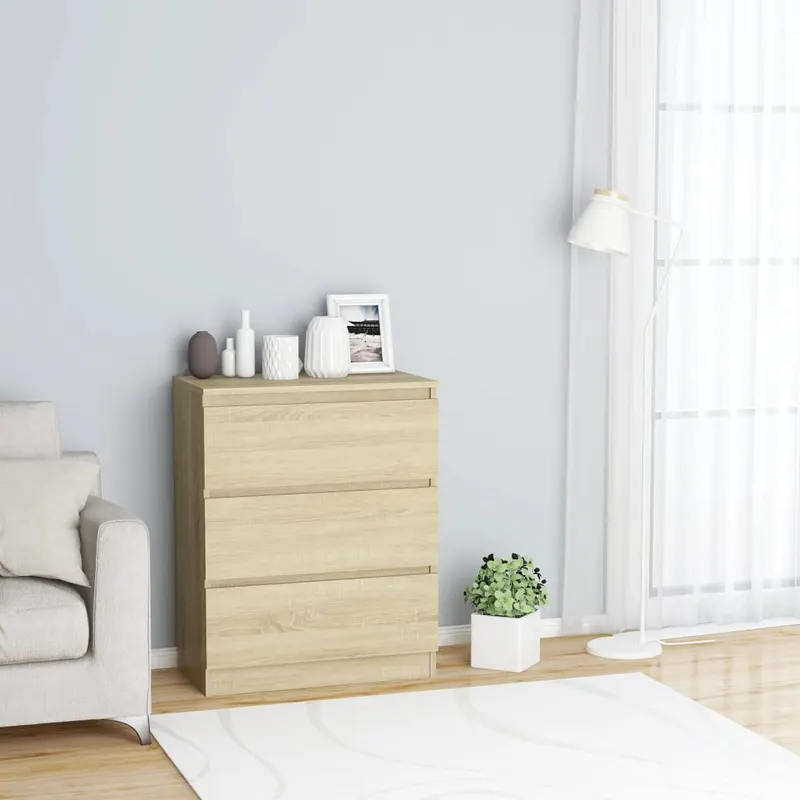 servanta, stejar sonoma, 60 x 35 x 76 cm, lemn prelucrat