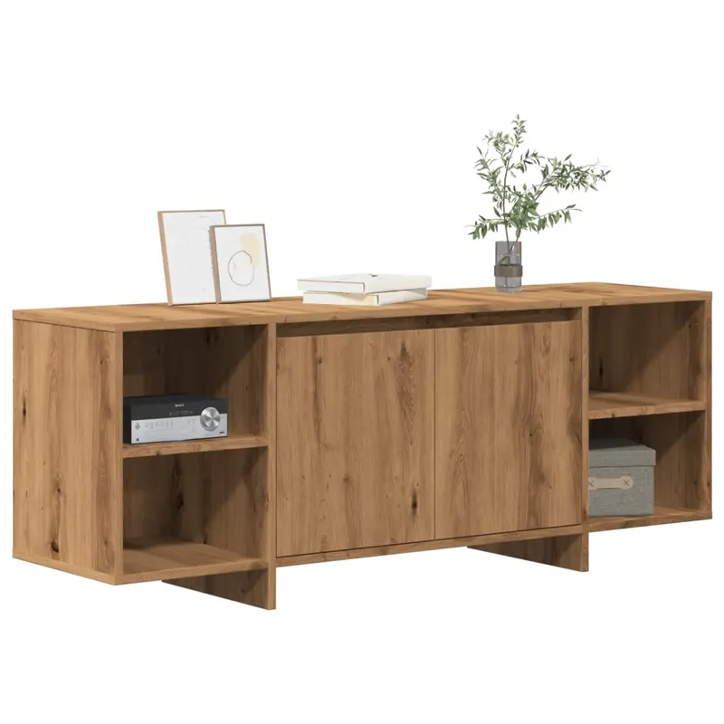 comoda tv, stejar artizanal, 130x35x50 cm, lemn prelucrat