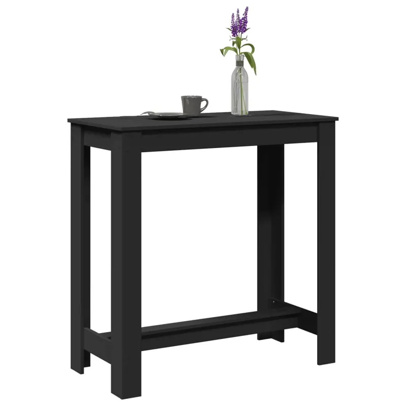 masa de bar, negru, 102x50x103,5 cm, lemn prelucrat