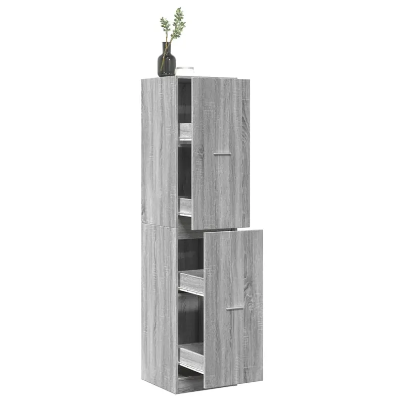 dulap de farmacie, sonoma gri, 40x41x174,5 cm, lemn prelucrat