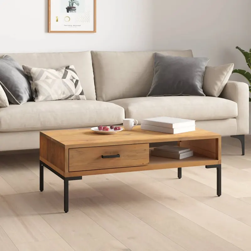 masuta de cafea, 90x50x35 cm, lemn masiv de pin reciclat