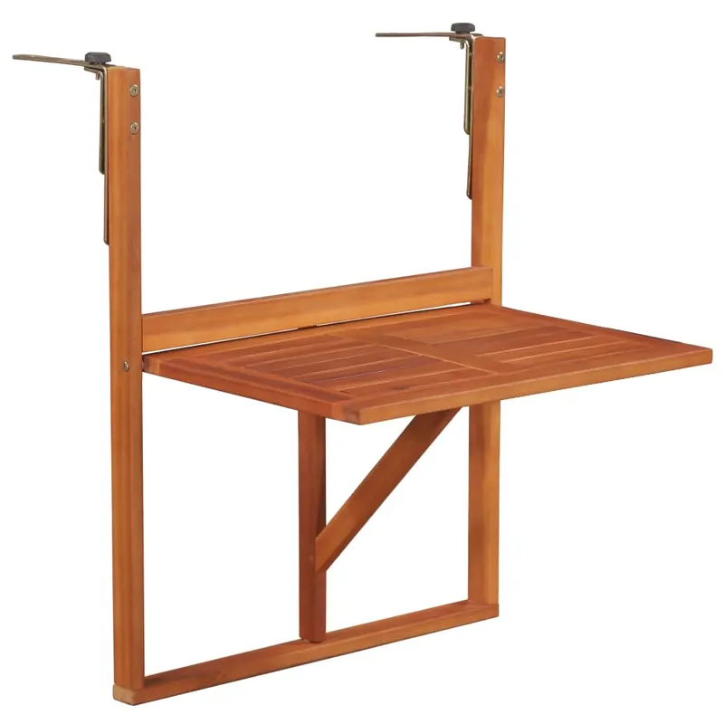 masa de balcon suspendata, 64,5x44x80 cm, lemn masiv de acacia
