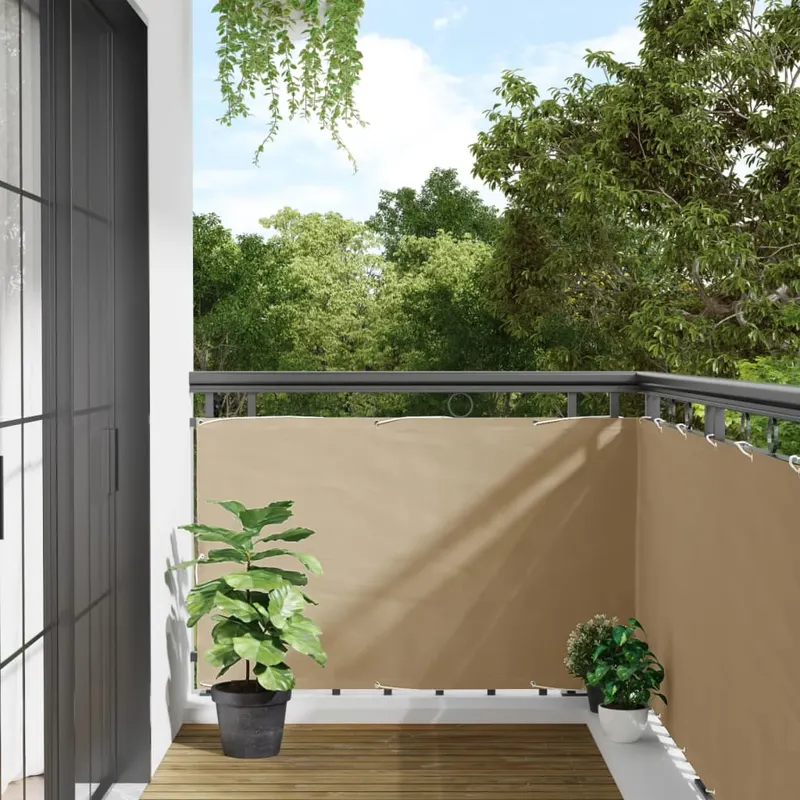 paravan de balcon, bej, 90 x 500 cm, tesatura oxford