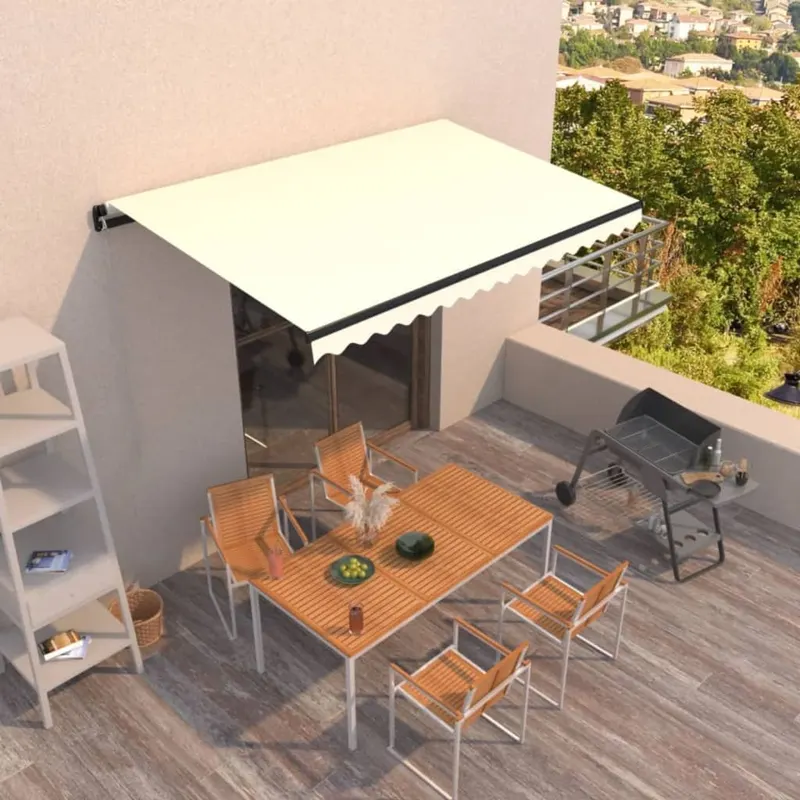 copertina retractabila manual, crem, 450x350 cm