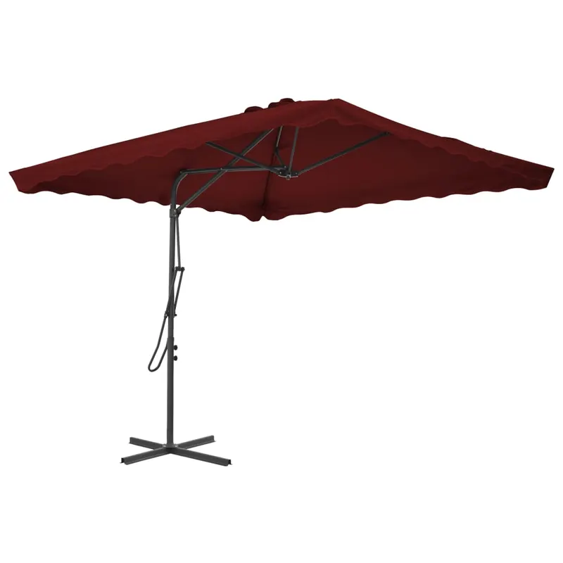 umbrela de exterior cu stalp din otel, bordo, 250x250x230 cm