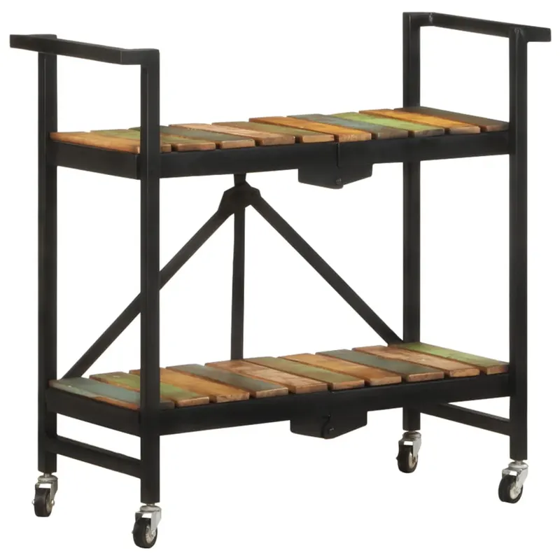 carucior de bucatarie, 87x36x81 cm, lemn masiv reciclat