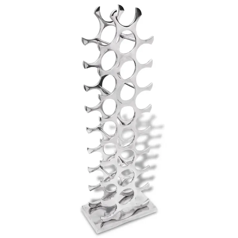 raft pentru vin, aluminiu, argintiu, pentru 27 sticle