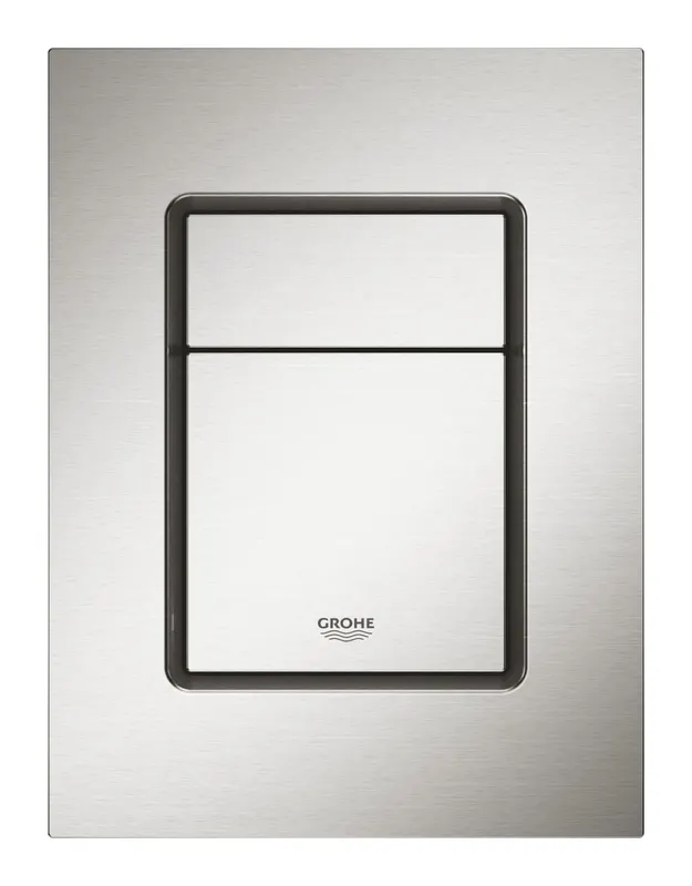Clapeta WC Grohe 37535DC0, Skate Cosmo S, dubla, verticala, 172 x 130 mm, ABS, mat, otel satinat