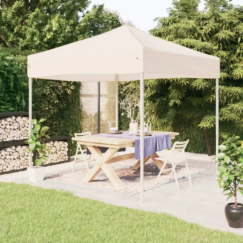 cort pliabil pentru petrecere, crem, 3x3 m