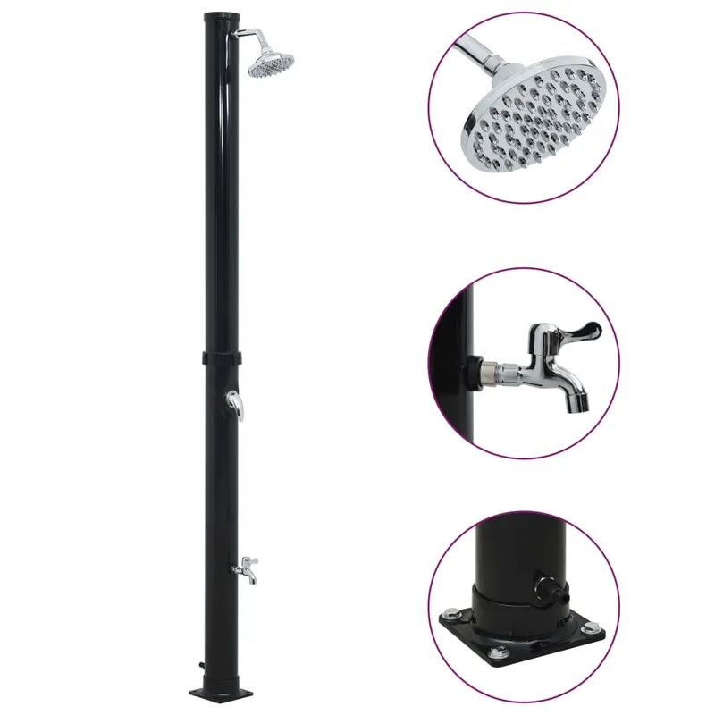 dus solar, negru, 220 cm, 20 l