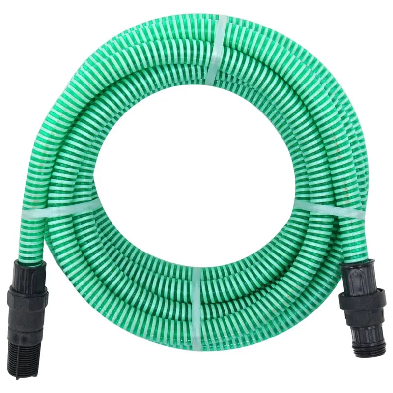furtun de aspiratie cu racorduri din pvc, verde 1 10 m, pvc