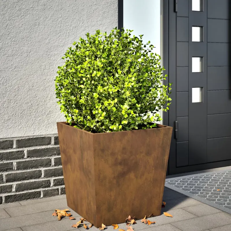 jardiniera de gradina, 50x50x50 cm, otel corten