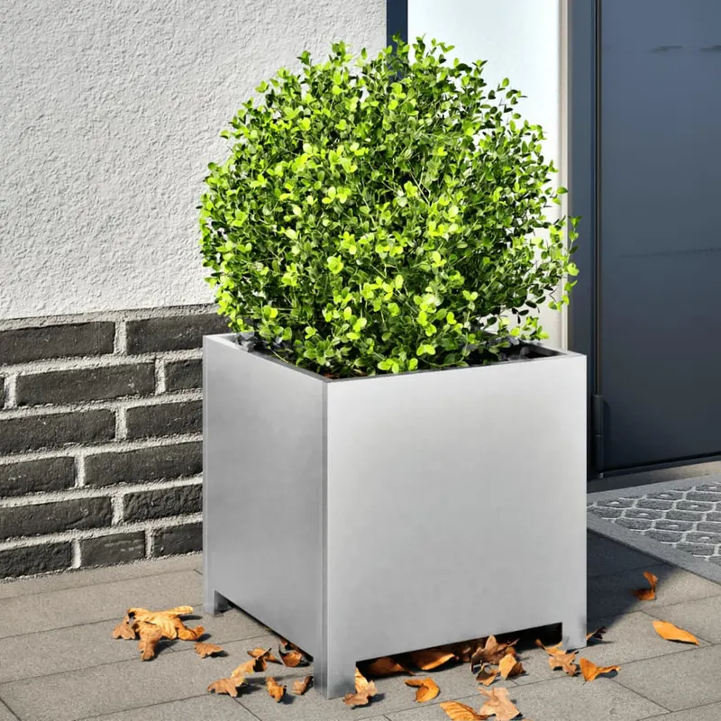jardiniere gradina, 2 buc., 40x40x40 cm, otel galvanizat