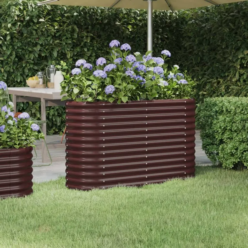 strat inaltat gradina 114x40x68 cm otel vopsit electrostatic