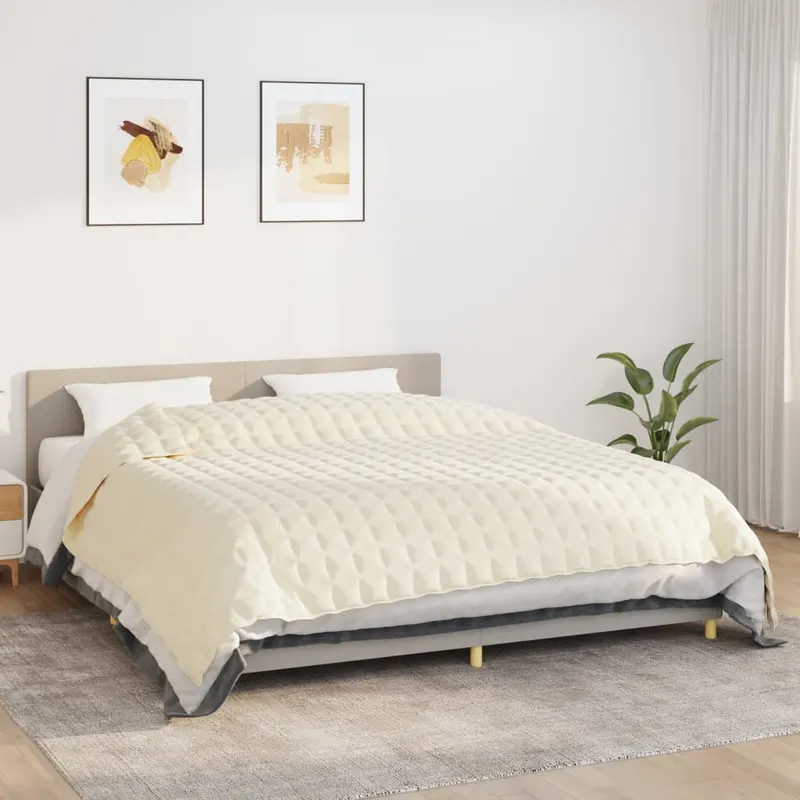 patura cu greutati, crem deschis, 220x260 cm, 15 kg, textil