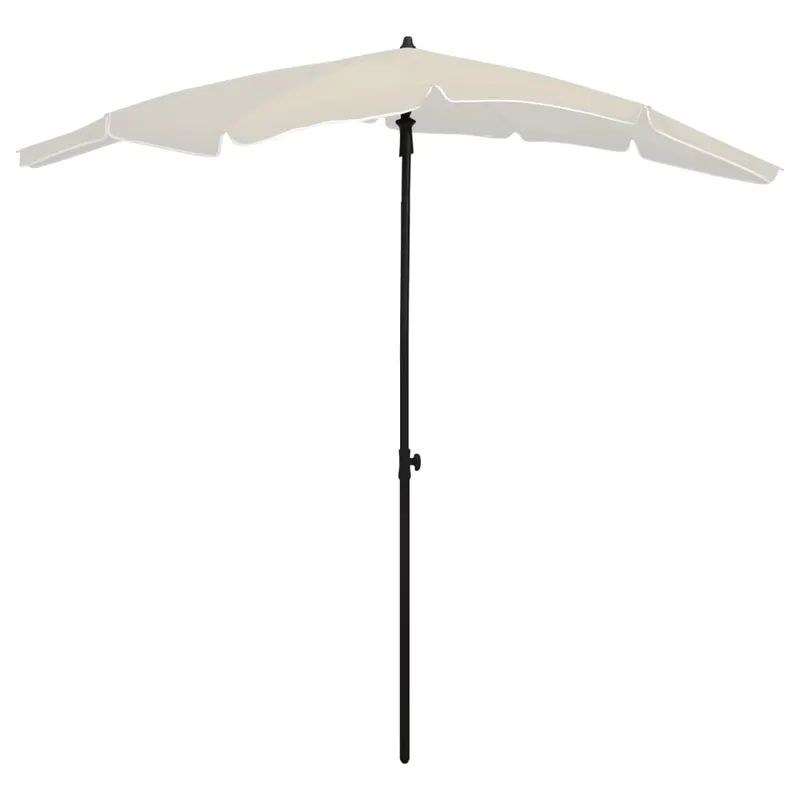 umbrela de gradina cu stalp, nisipiu, 200x130 cm