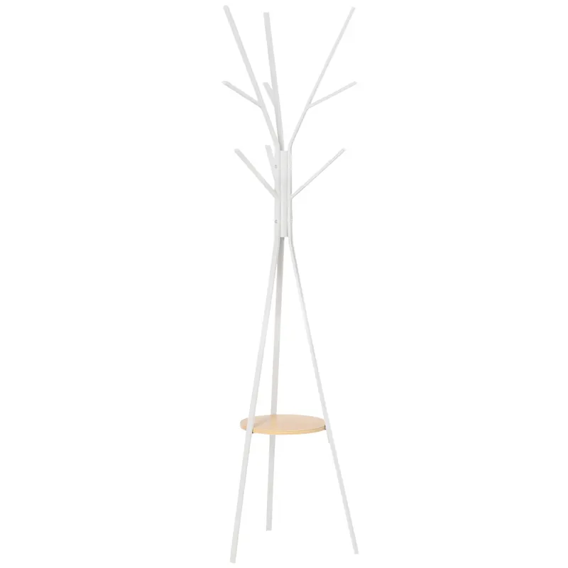 HOMCOM cuier vertical, design modern, 45x45x180cm, alb