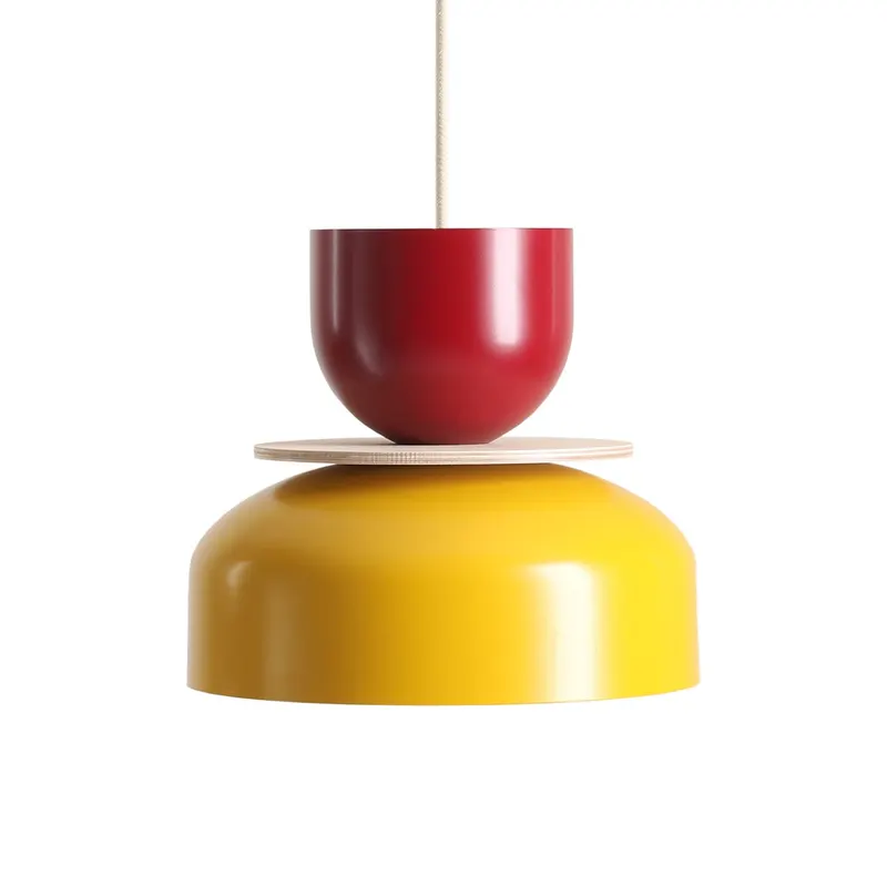 Lampa suspendata BJORK - Roșu vin + Muștar / Deschis