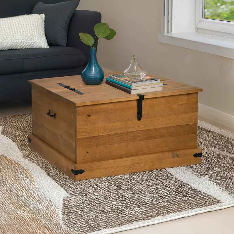cufa de depozitare halden 91x91x47 cm din lemn masiv de pin