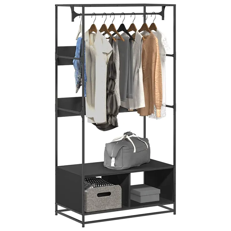 sifonier, negru, 90x50x180 cm, lemn prelucrat