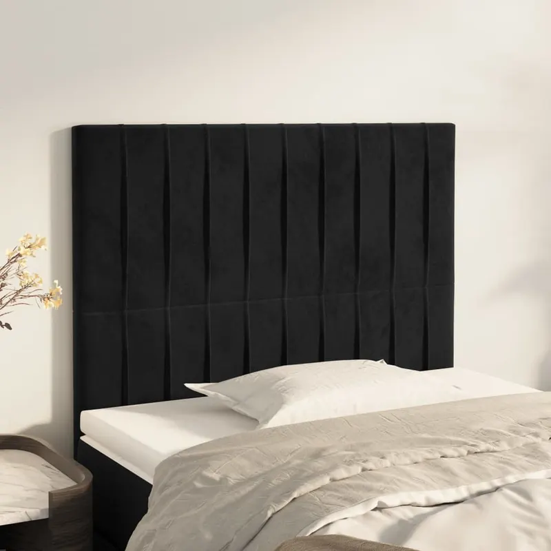 tablii de pat, 2 buc, negru, 100x5x78/88 cm, catifea