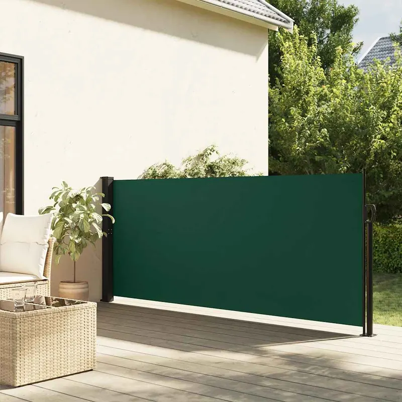 copertina laterala retractabila, verde inchis, 117x300 cm