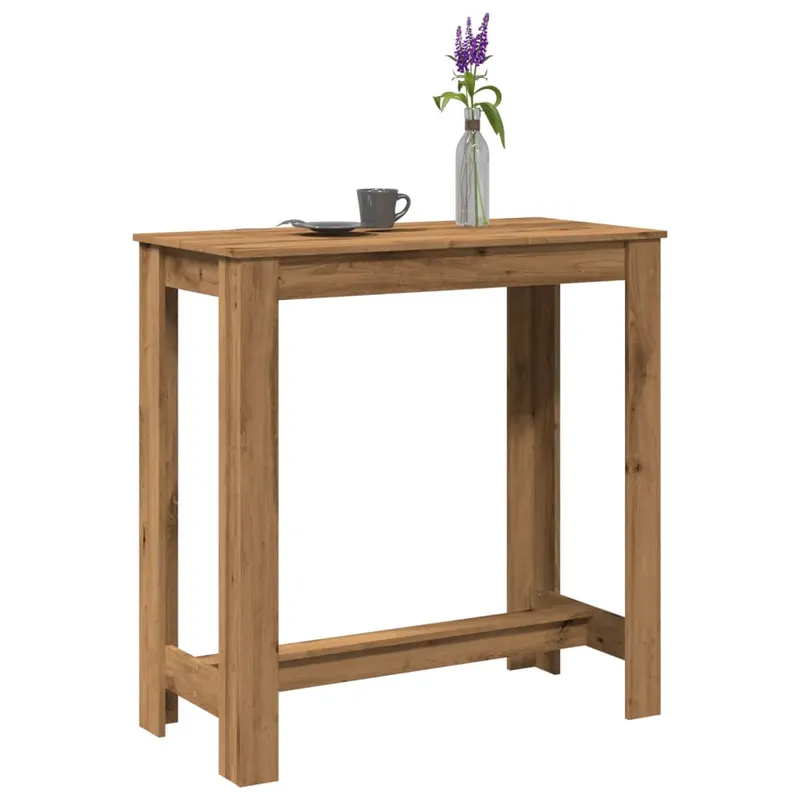 masa de bar, stejar artizanal, 102x50x103,5 cm, lemn prelucrat