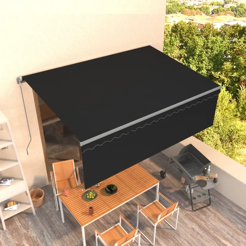 copertina retractbila manual cu stor, antracit, 4x3 m