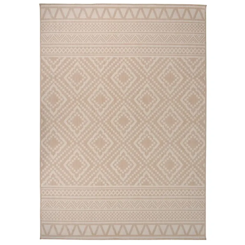 covor de exterior, dungi maro, 140x200 cm, tesatura plata
