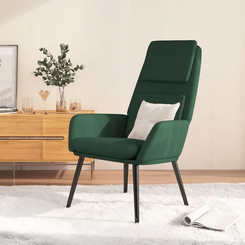 scaun de relaxare, verde inchis, material textil