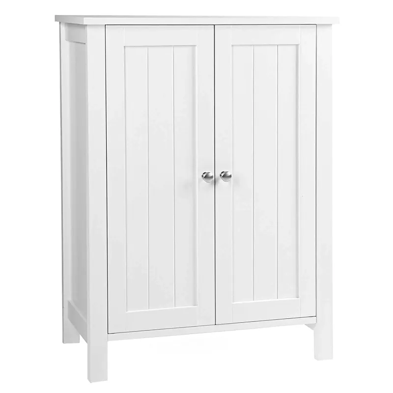 Dulap depozitare podea baie 2 rafturi reglabile mdf, 30x60x80 cm, stil panouri, alb
