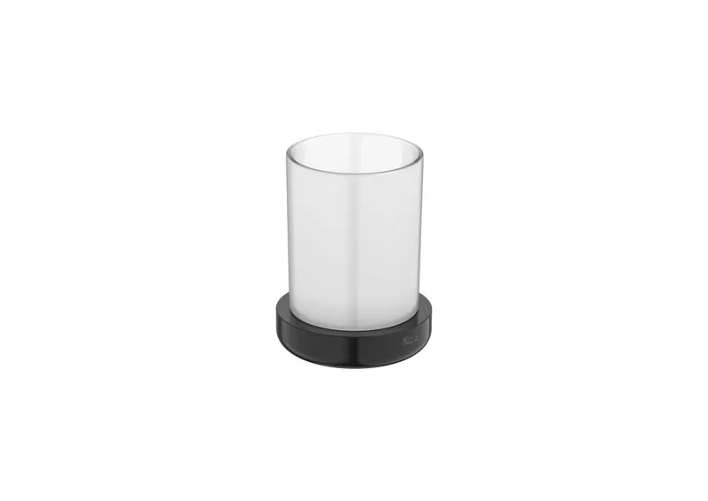 Pahar baie Roca A817022CN0, Tempo, tip instalare pe blat, seria Tempo, design modern, cromat, finisaj lucios, negru