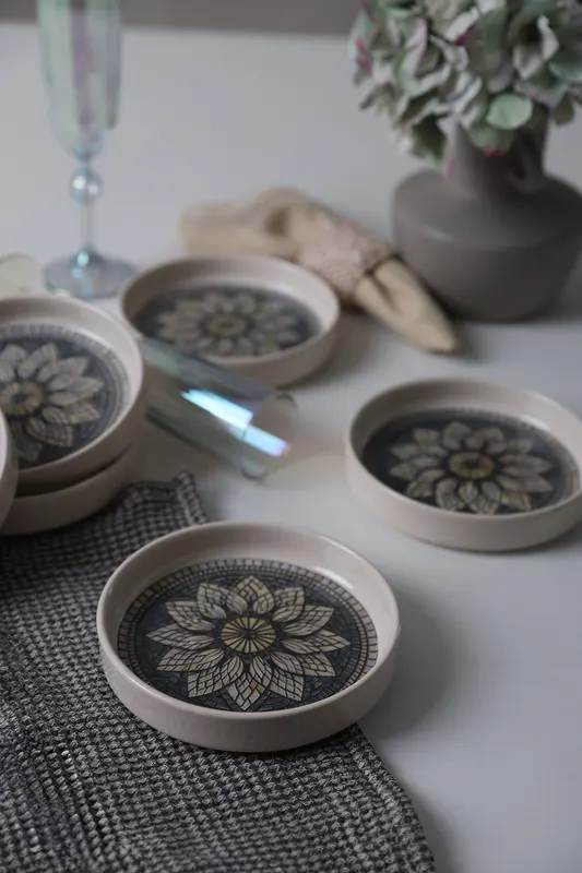 Set de boluri 6 bucăți X00017908, Crem - Gri - Crem - Gri